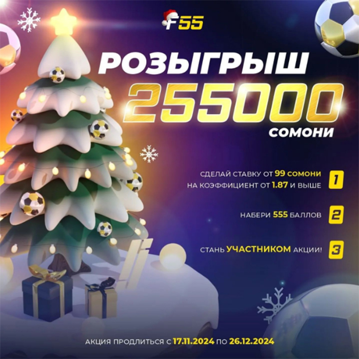 🎄 Новый год без подарков? 🎁 Не у нас! Разыгрываем 255000 сомони! 💰